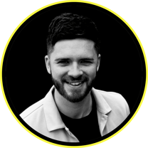 Josh - Black and White Headshot with Yellow Outline